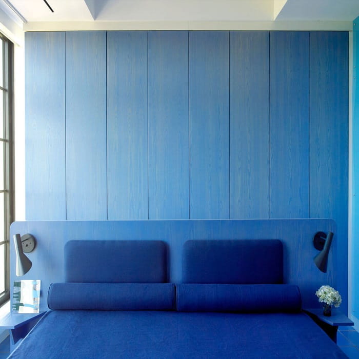 اتاق خواب با دکوراسیون آبی داگ مایر 